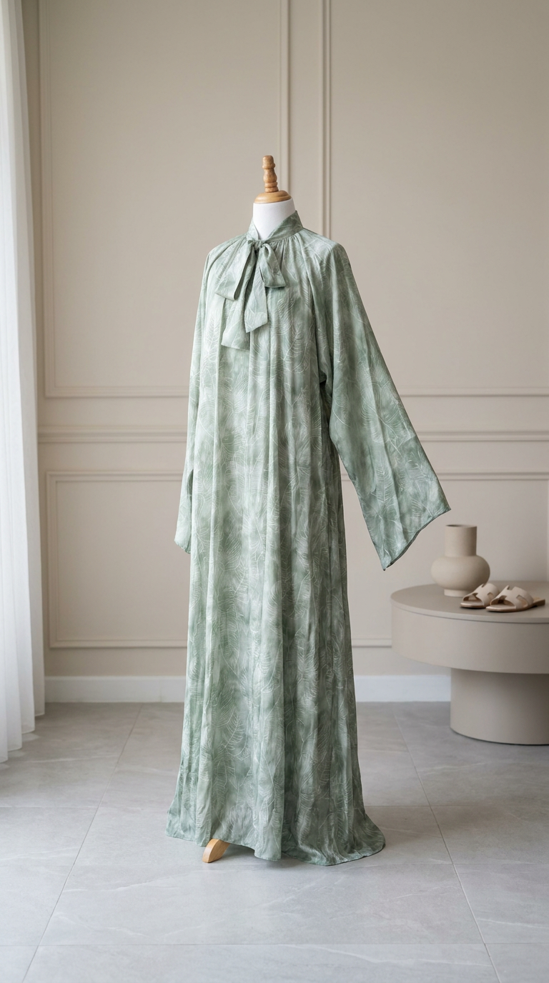 Robe – Vert Kaki & Imprimé Palmes