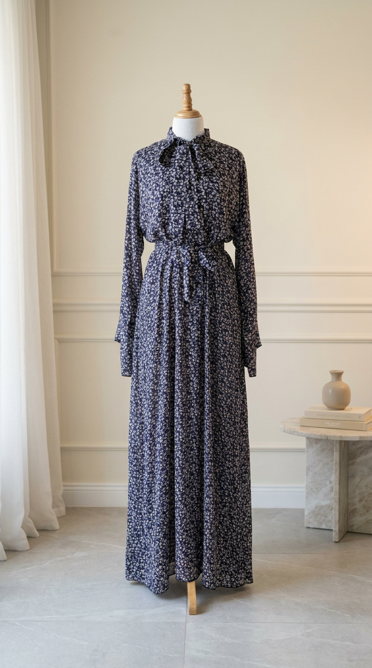 Robe – Noir Floral Poétique