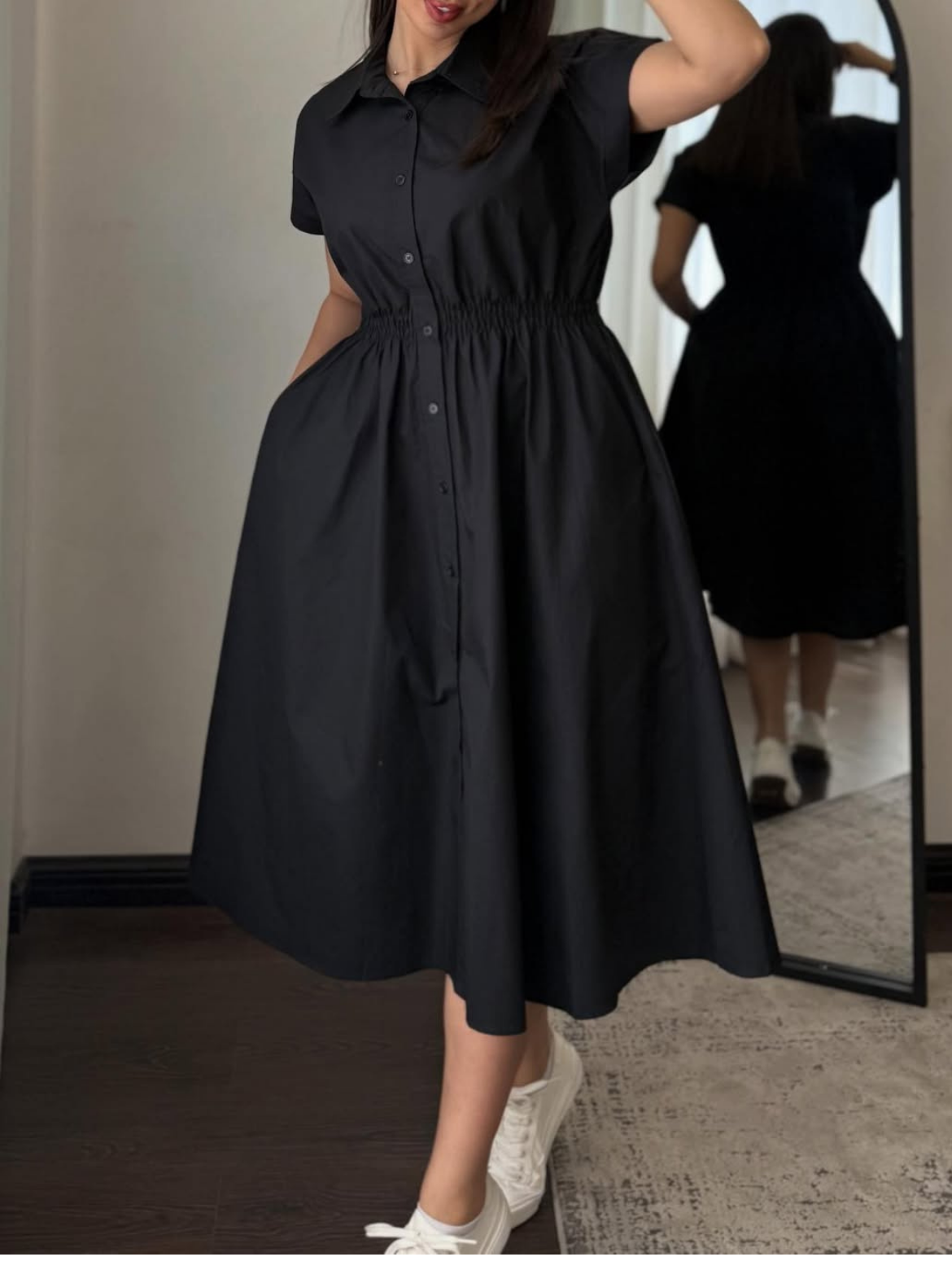 Robe Chemise Midi Cintrée – MERVAY