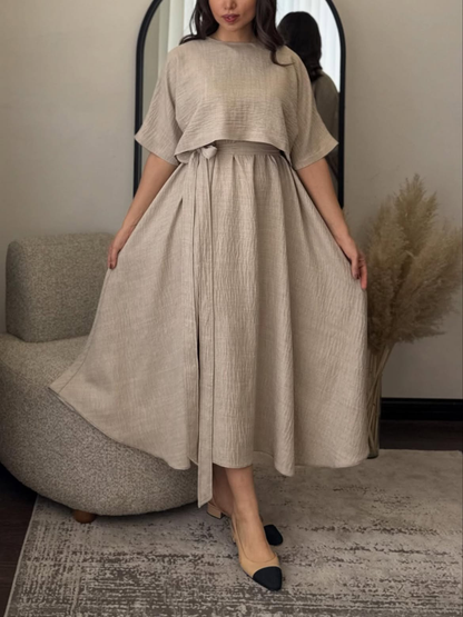 Ensemble Crop Top & Robe d'Été – MERVAY