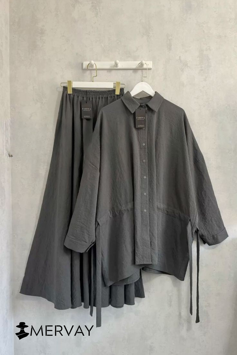 Ensemble Satiné à Cordon – Élégance et Fluidité