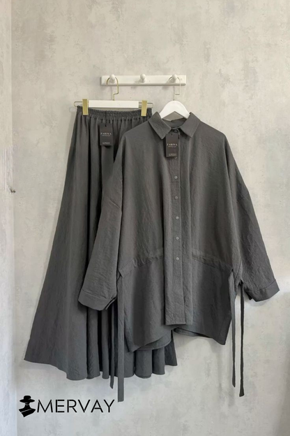 Ensemble Satiné à Cordon – Élégance et Fluidité