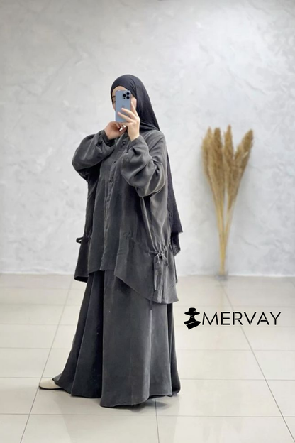 Ensemble Satiné à Cordon – Élégance et Fluidité