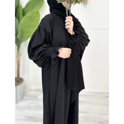 Abaya Mervay – Tissu Crêpe Adrina de Qualité