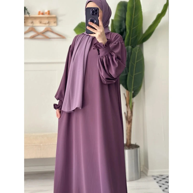 Abaya Mervay – Tissu Crêpe Adrina de Qualité