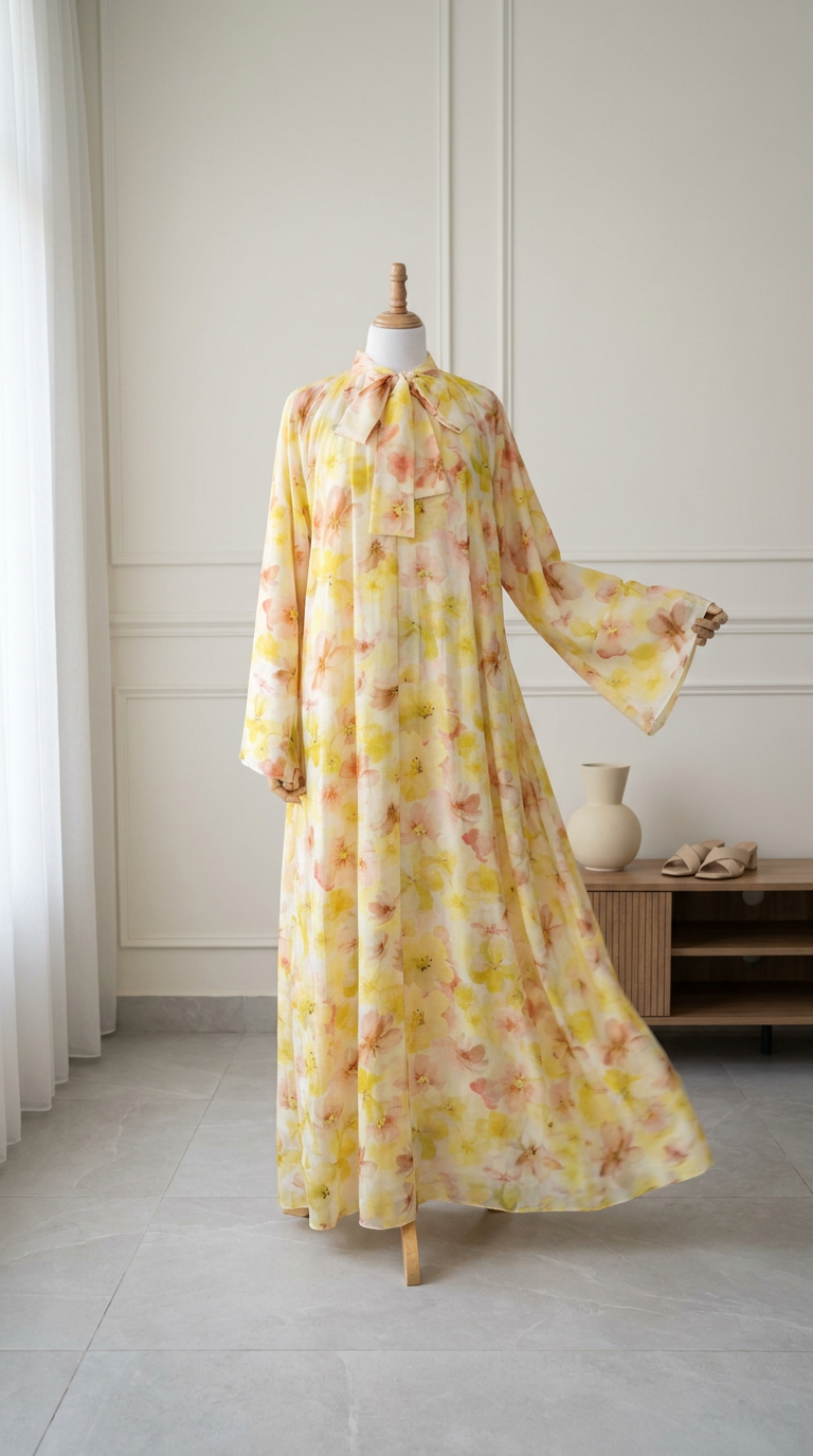 Robe – Jaune Pastel & Aquarelle Florale