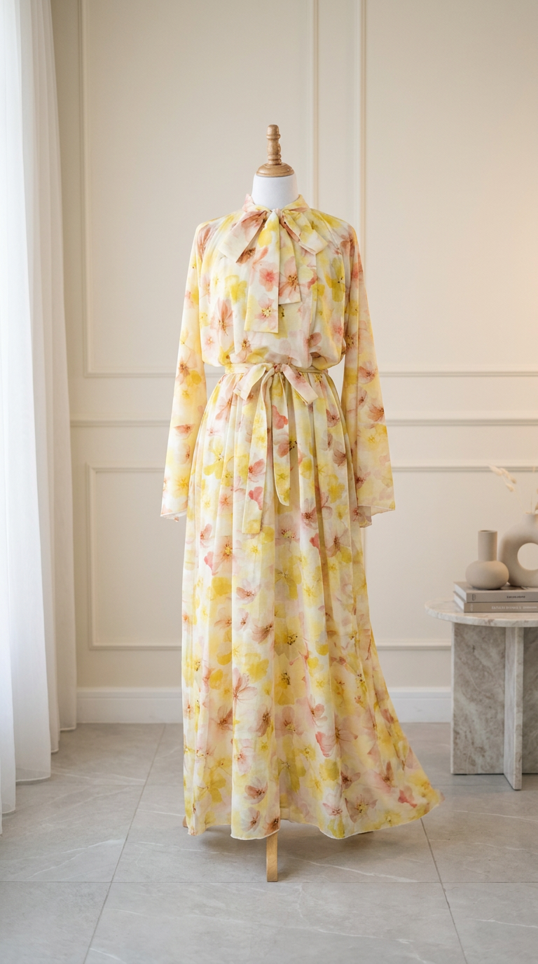 Robe – Noir Floral Poétique