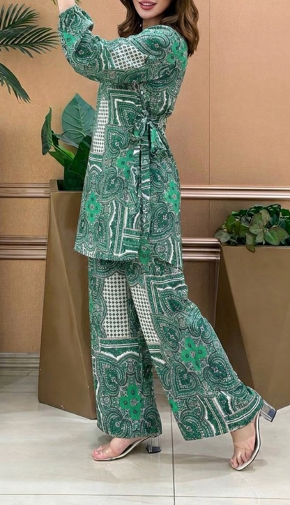 Ensemble Élégance Imprimé - vert