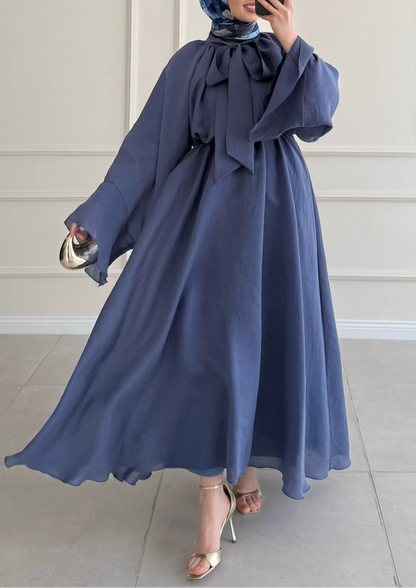 Robe mervay avec décolleté Marron