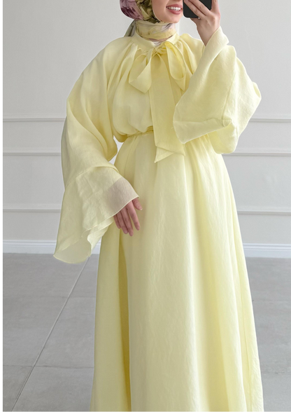 Robe mervay avec décolleté Jaune