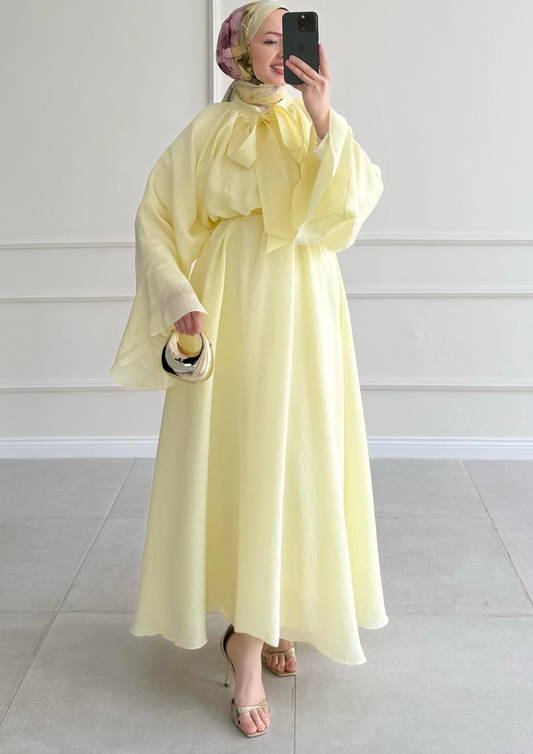 Robe mervay avec décolleté Jaune