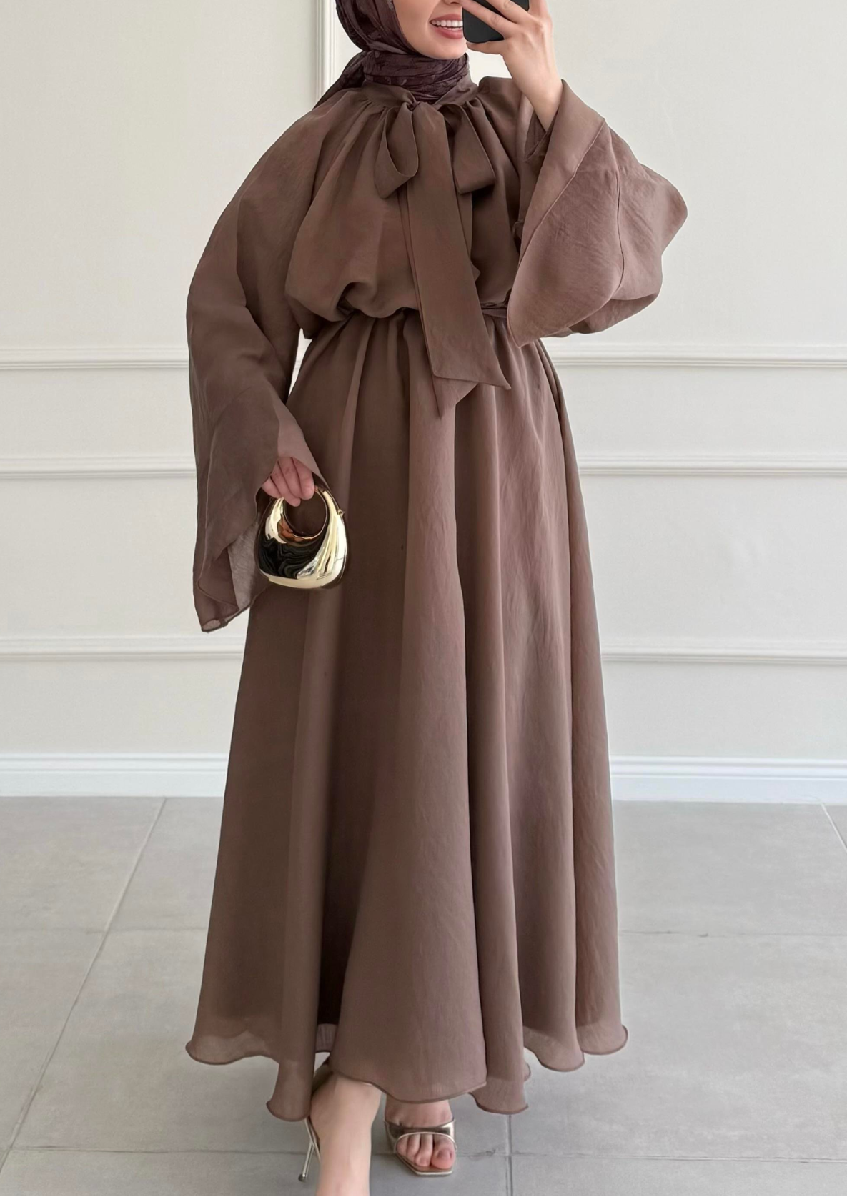Robe mervay avec décolleté Rose