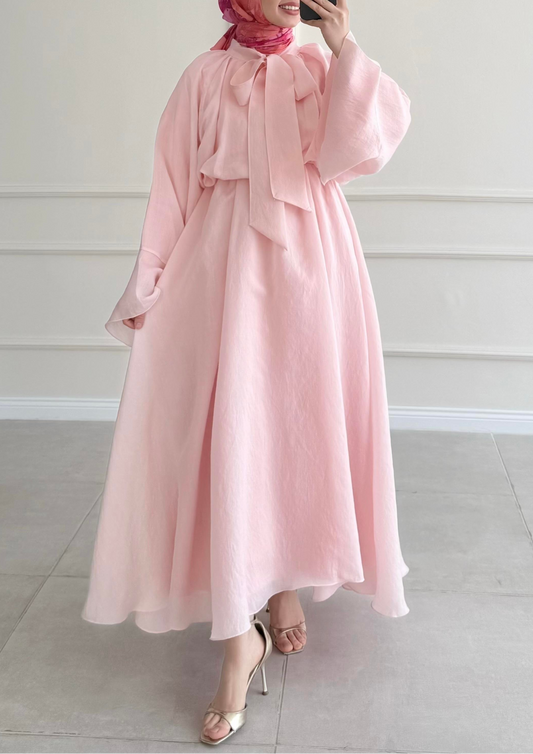 Robe mervay avec décolleté Rose