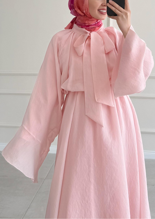 Robe mervay avec décolleté Rose