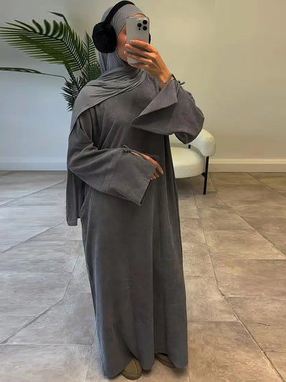 Robe Abaya Élégante Femme – Détail Nœud et Manches Longues