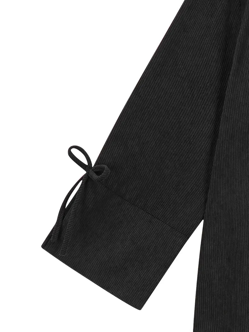 Robe Abaya Élégante Femme – Détail Nœud et Manches Longues