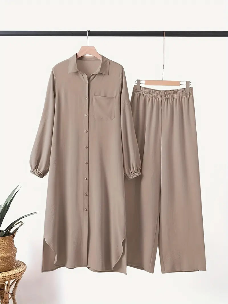 Ensemble Deux Pièces – Élégance Arabe et Confort Moderne