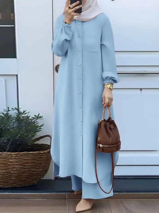 Ensemble Deux Pièces – Élégance Arabe et Confort Moderne