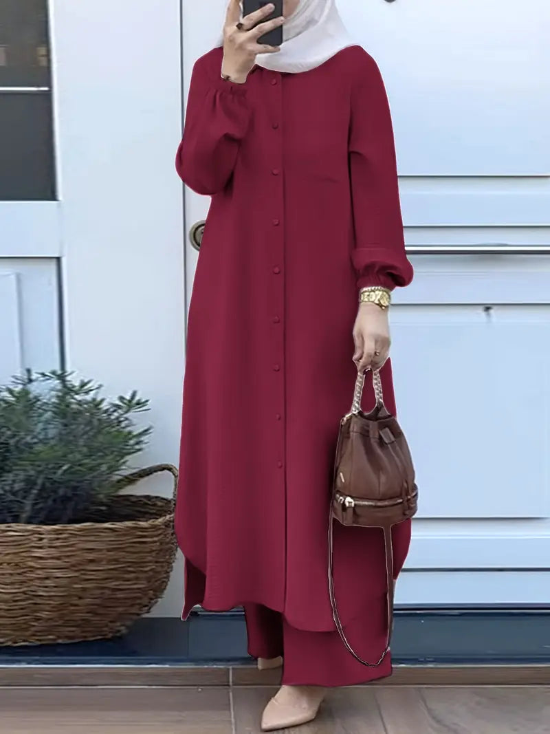 Ensemble Deux Pièces – Élégance Arabe et Confort Moderne