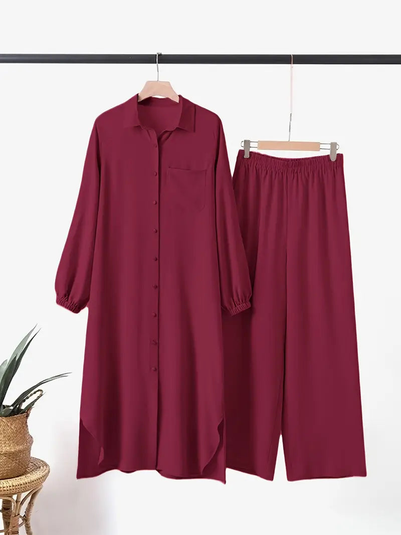 Ensemble Deux Pièces – Élégance Arabe et Confort Moderne