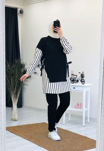 Ensemble Rayé – Élégance Moderne et Confort