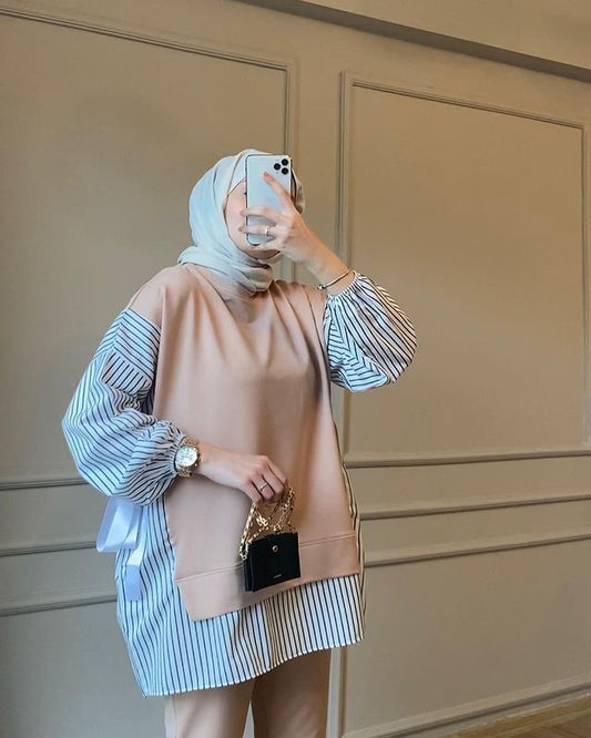 Ensemble Rayé – Élégance Moderne et Confort