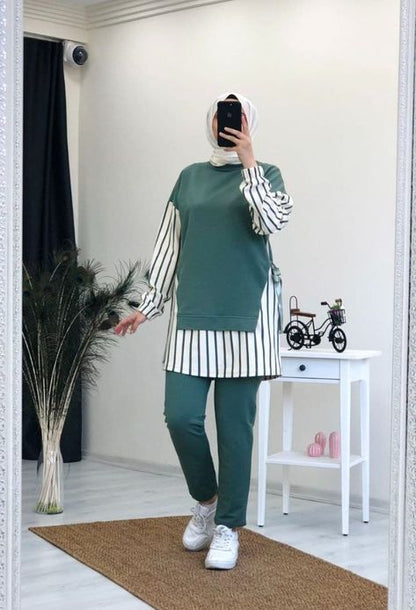 Ensemble Rayé – Élégance Moderne et Confort