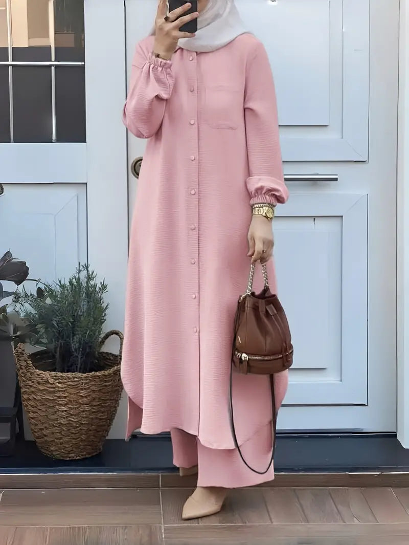 Ensemble Deux Pièces – Élégance Arabe et Confort Moderne