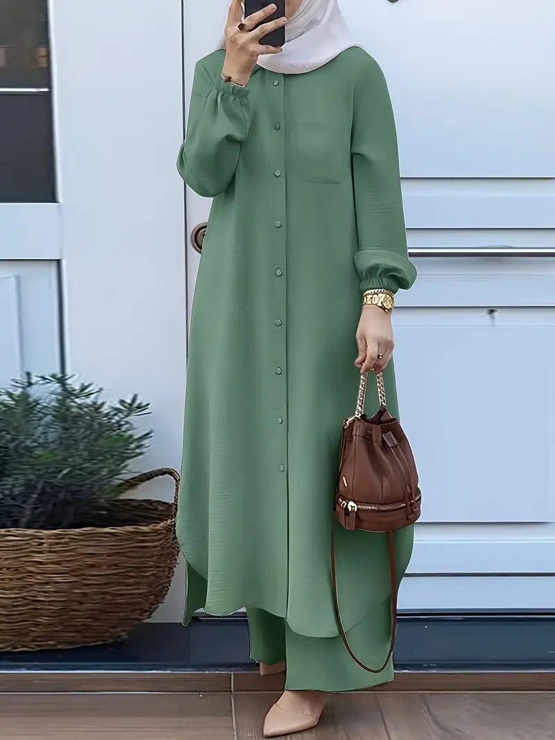 Ensemble Deux Pièces – Élégance Arabe et Confort Moderne