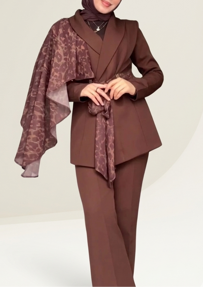 ENSEMBLE LÉOPARD Marron