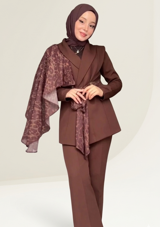 ENSEMBLE LÉOPARD Marron