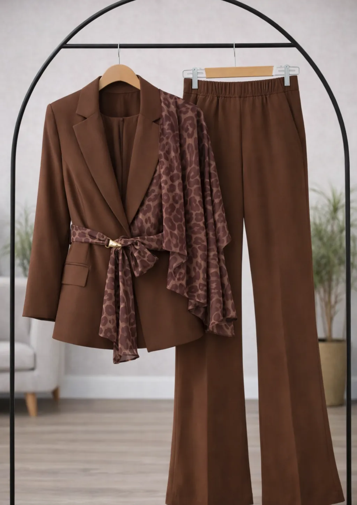 ENSEMBLE LÉOPARD Marron