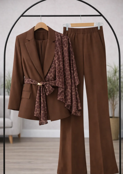 ENSEMBLE LÉOPARD Marron