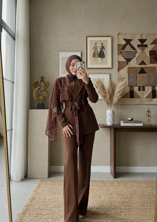 ENSEMBLE LÉOPARD Marron