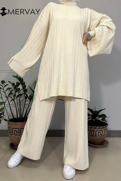 Ensemble Maille Côtelée