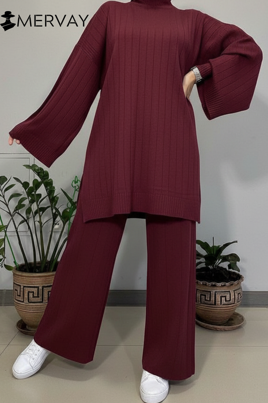 Ensemble Maille Côtelée