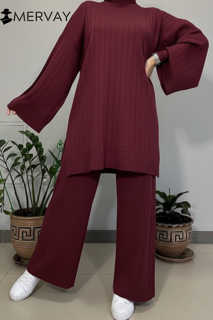 Ensemble Maille Côtelée