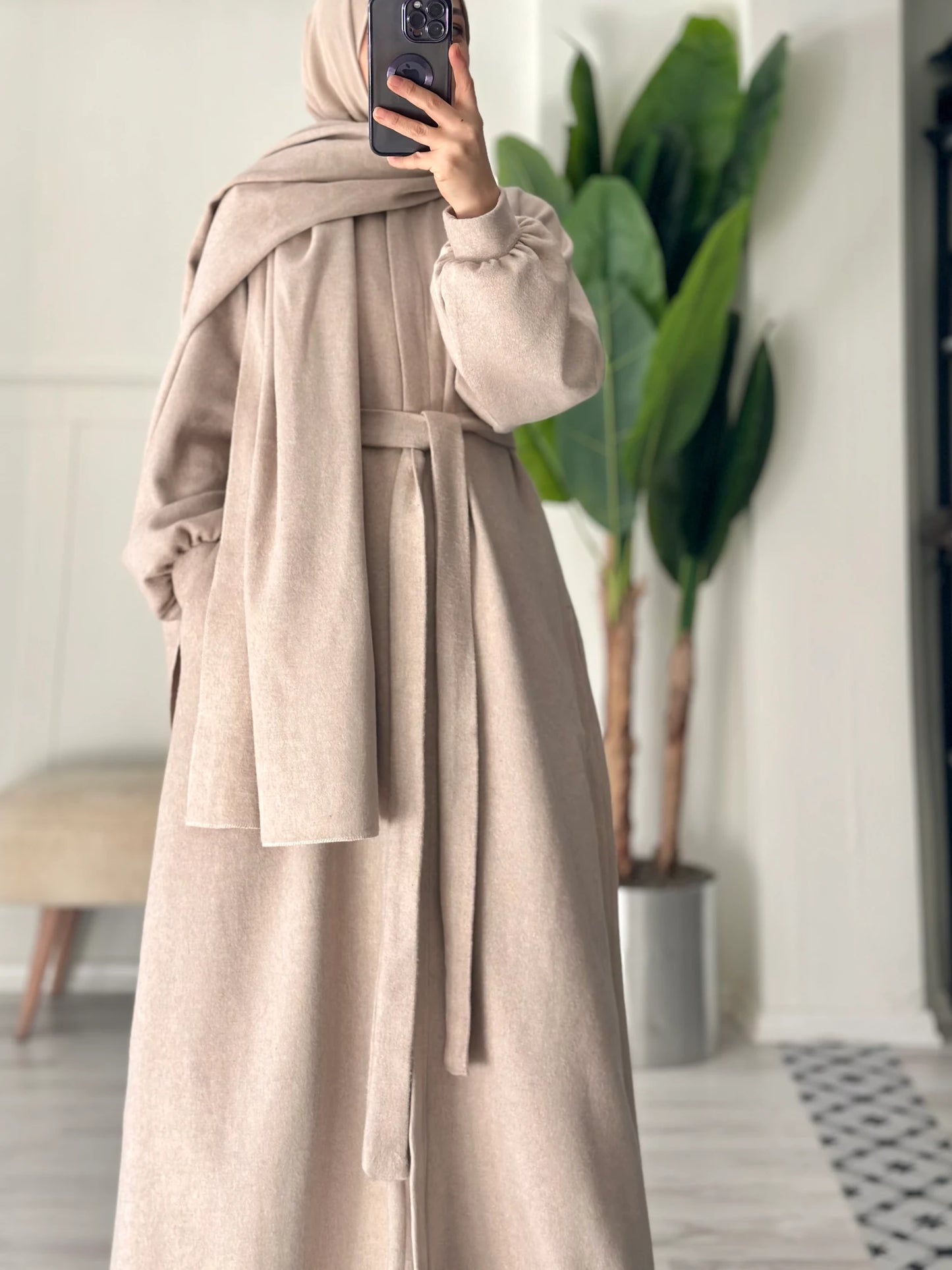 Manteau écharpe - beige