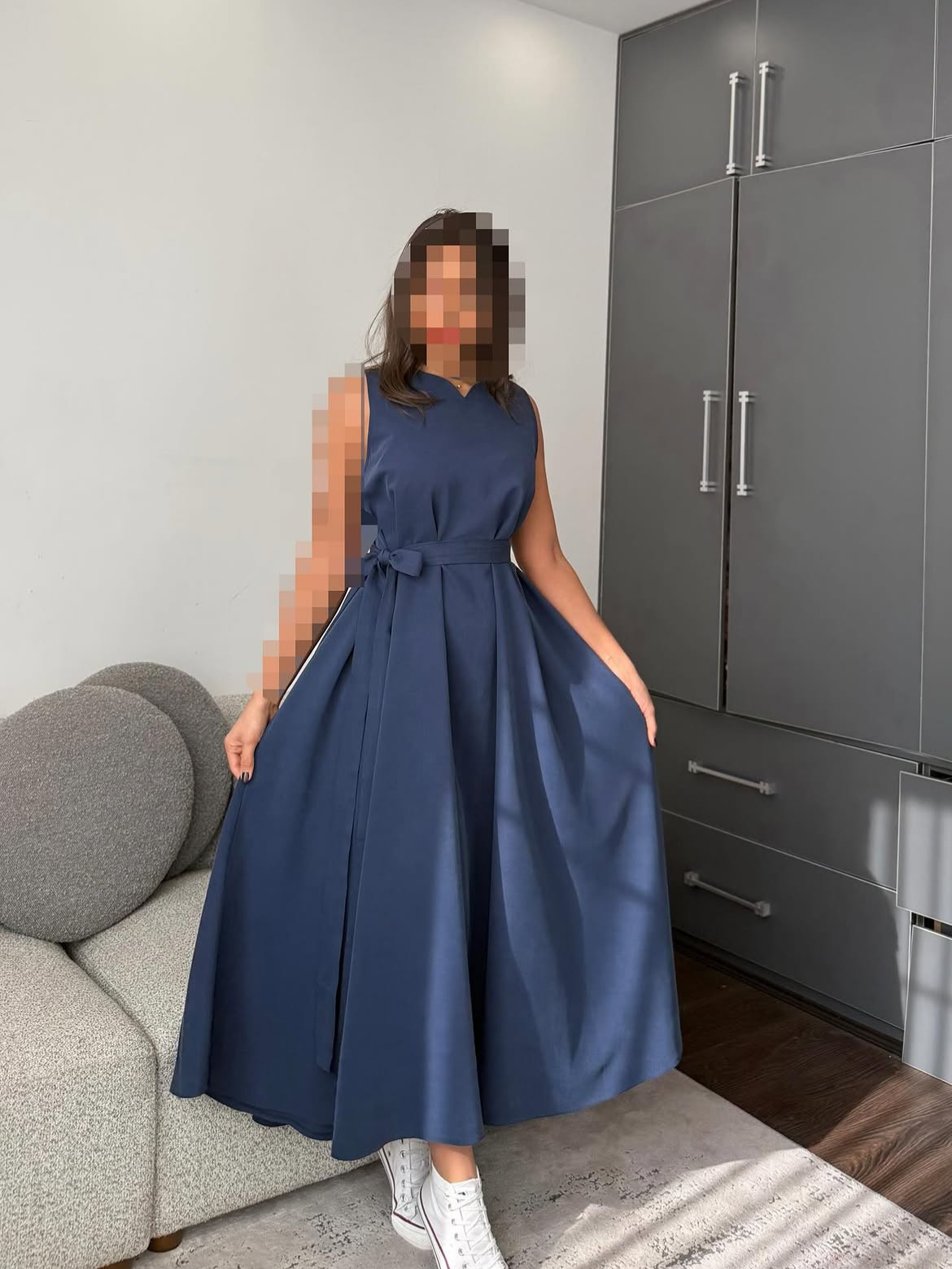 Robe Longue d'Été Sans Manches à Nœud – MERVAY