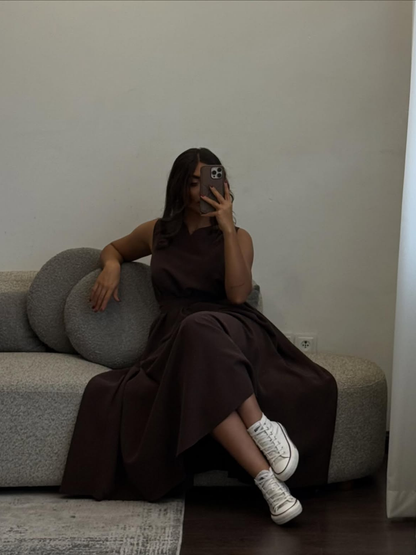 Robe Longue d'Été Sans Manches à Nœud – MERVAY