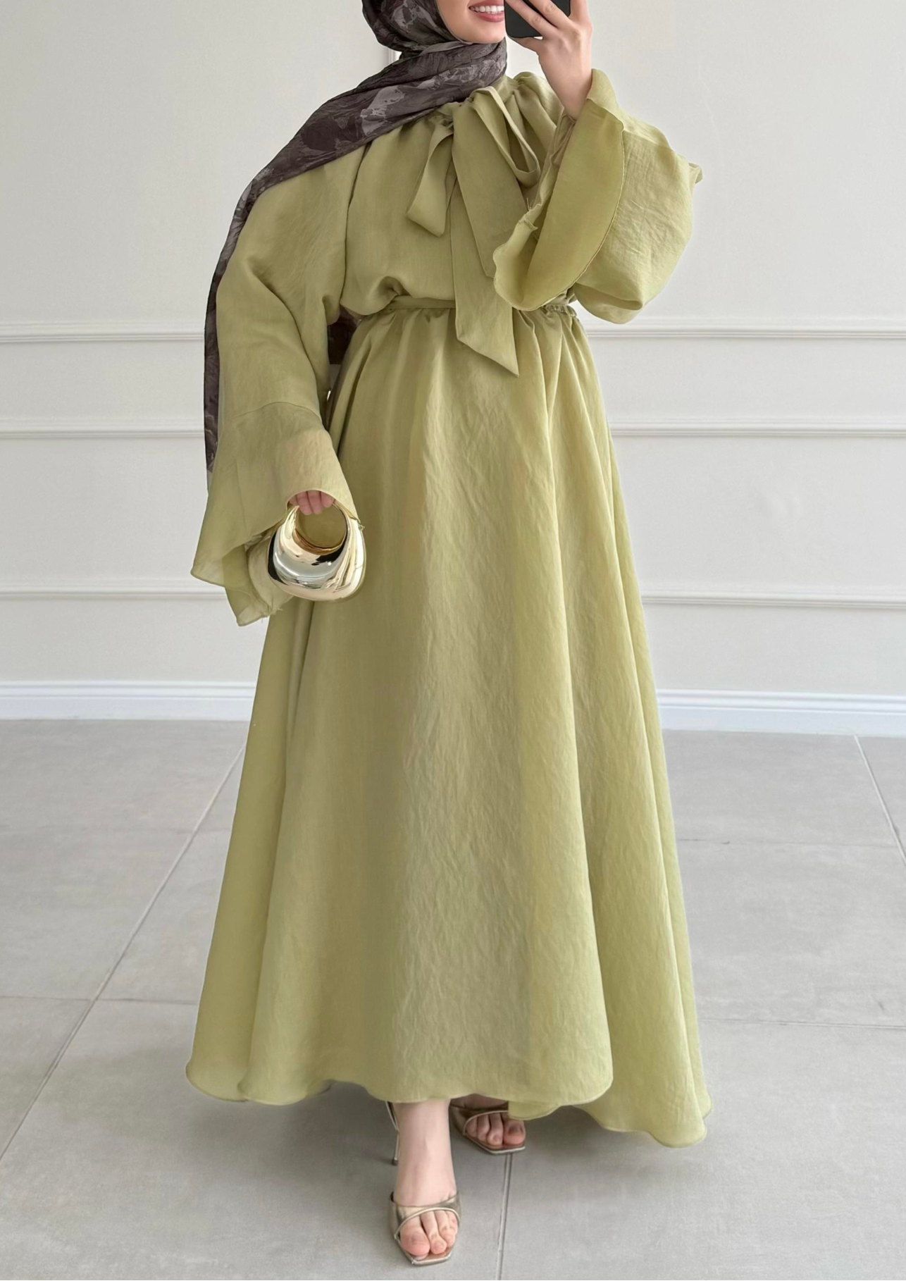 Robe mervay avec décolleté Vert